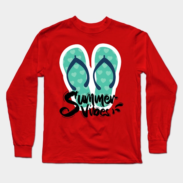 Summer Vibes 2 Long Sleeve T-Shirt by overpeck